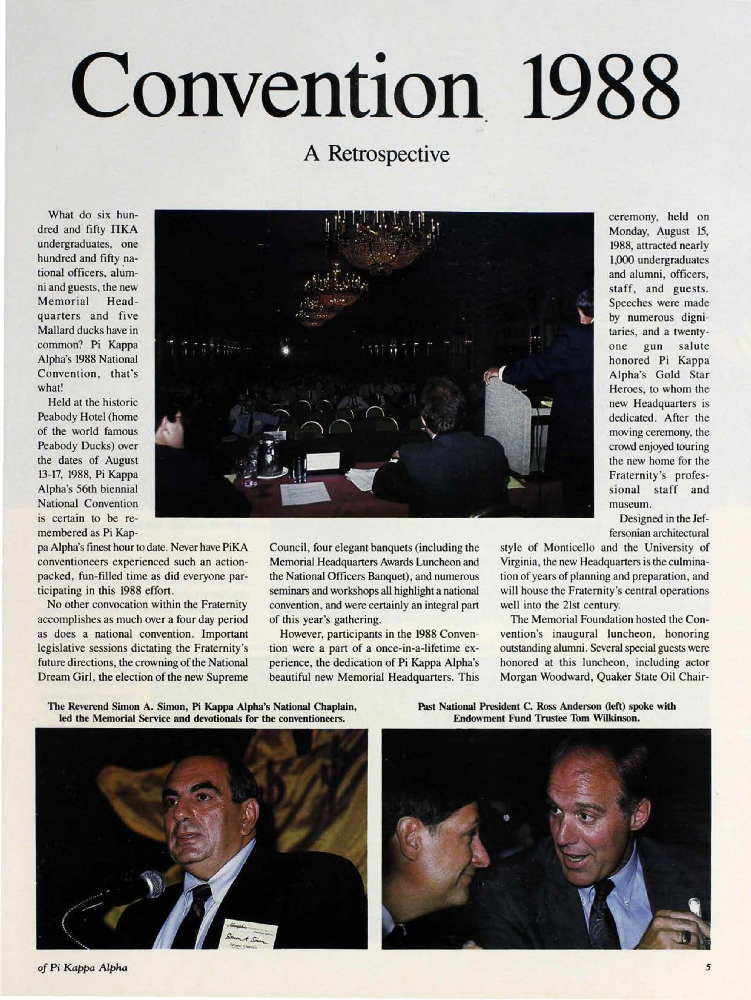 Convention 1988 A Retrospective